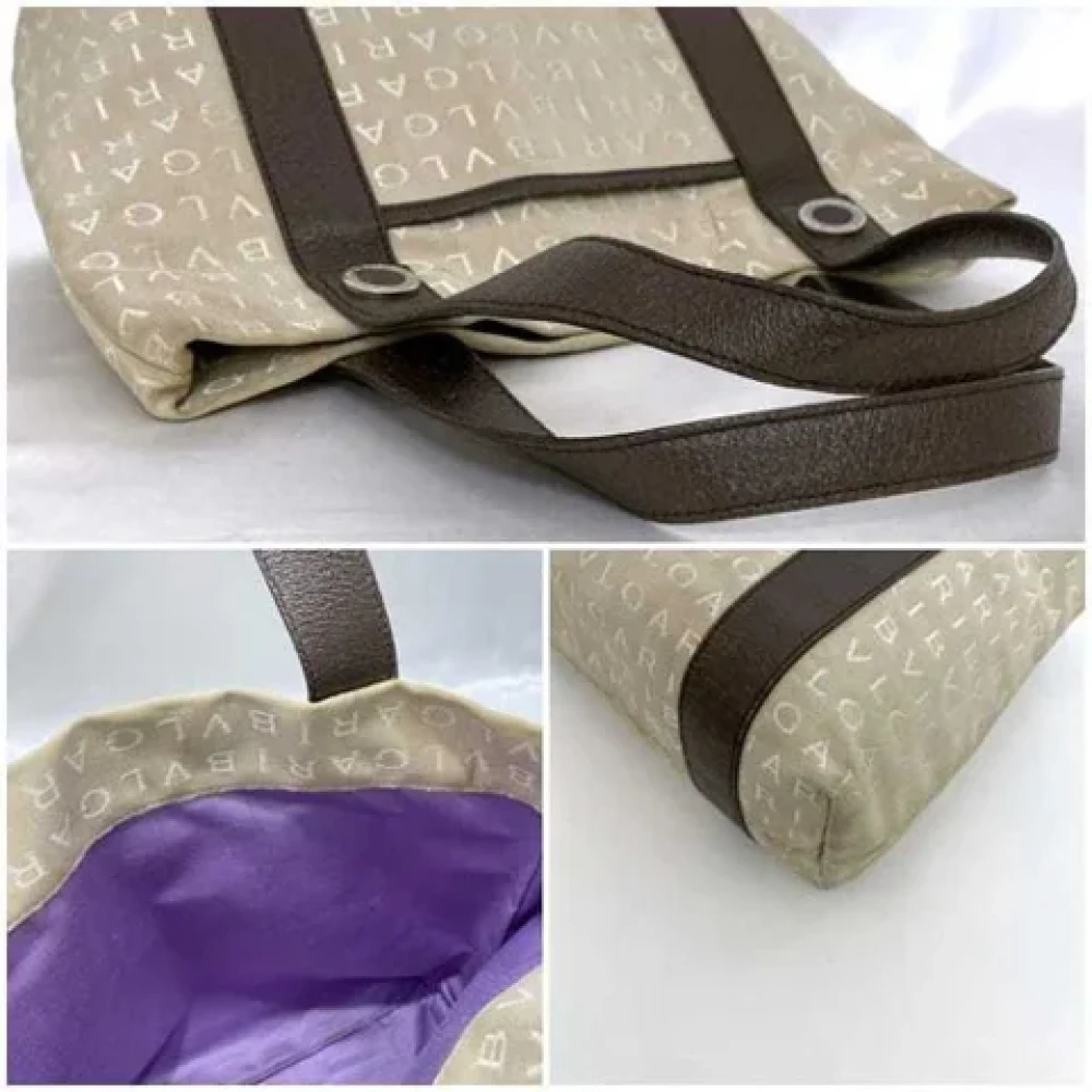 Bvlgari Vintage Pre-owned Leather totes Beige Dames