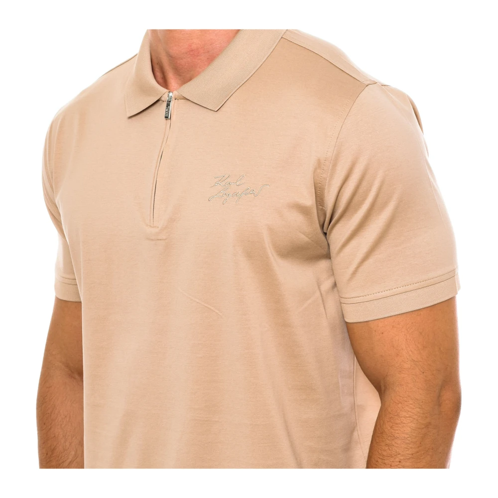 Karl Lagerfeld Polo met Korte Mouwen Beige Heren