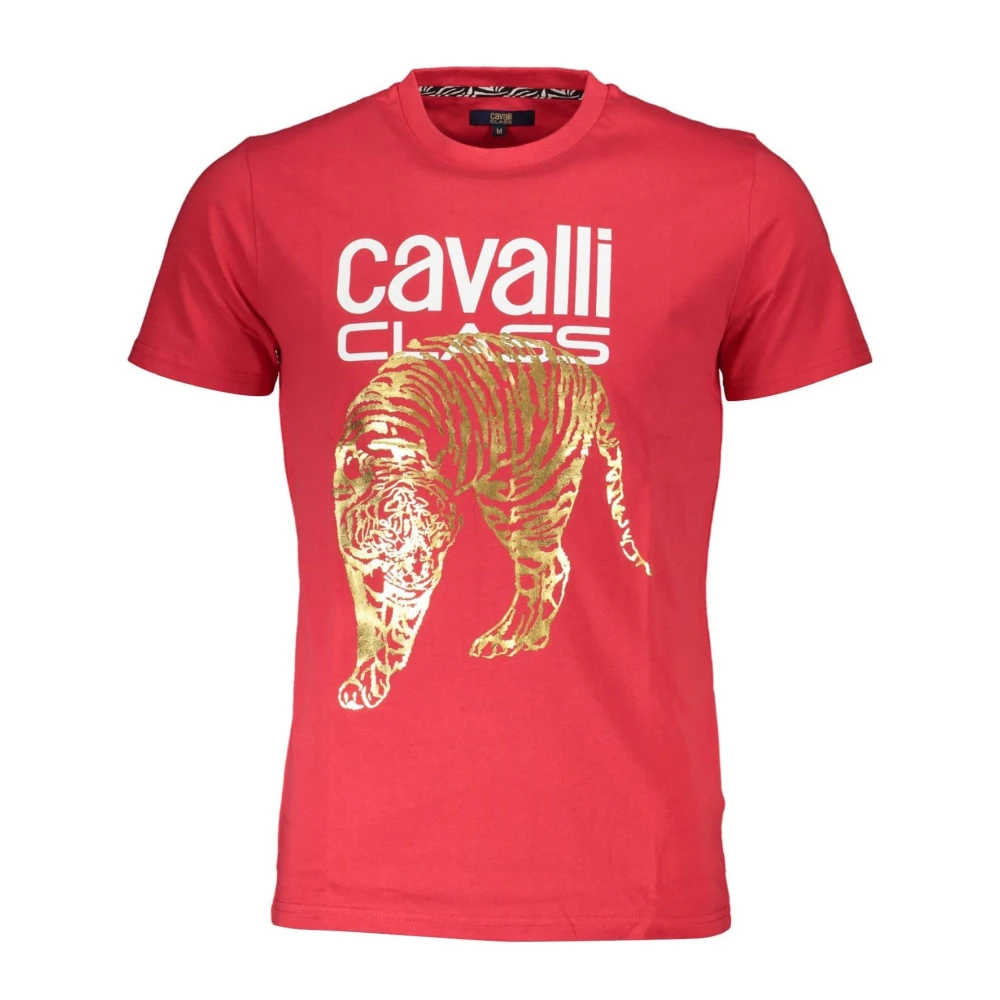 Cavalli Class Rode korte mouwen heren T-shirt print Red Heren
