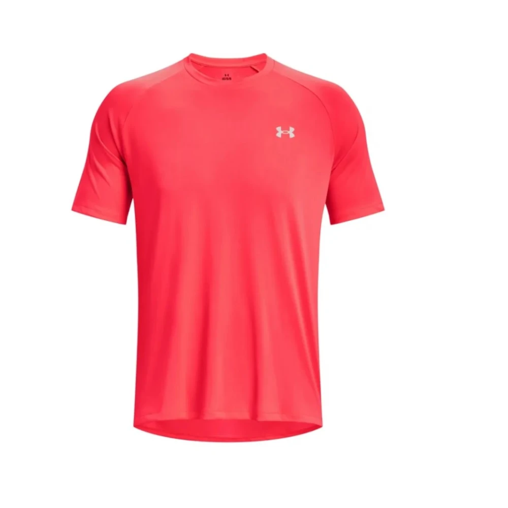 Under Armour Tech Reflecterend Coral Red T-Shirt Red Heren