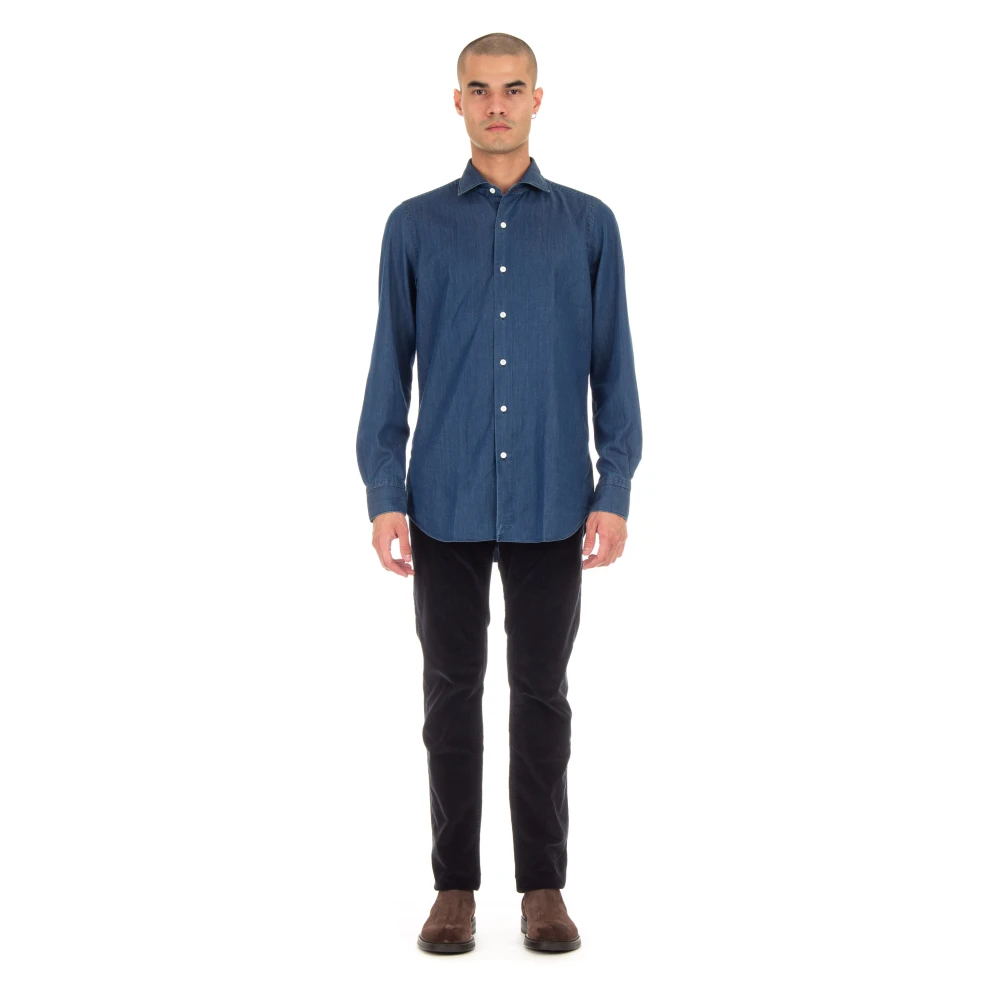 Finamore Blouses & Shirts Blue Heren