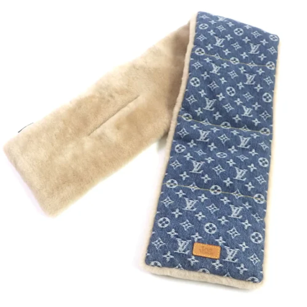 Louis Vuitton Vintage Pre-owned Fabric scarves Blue Heren