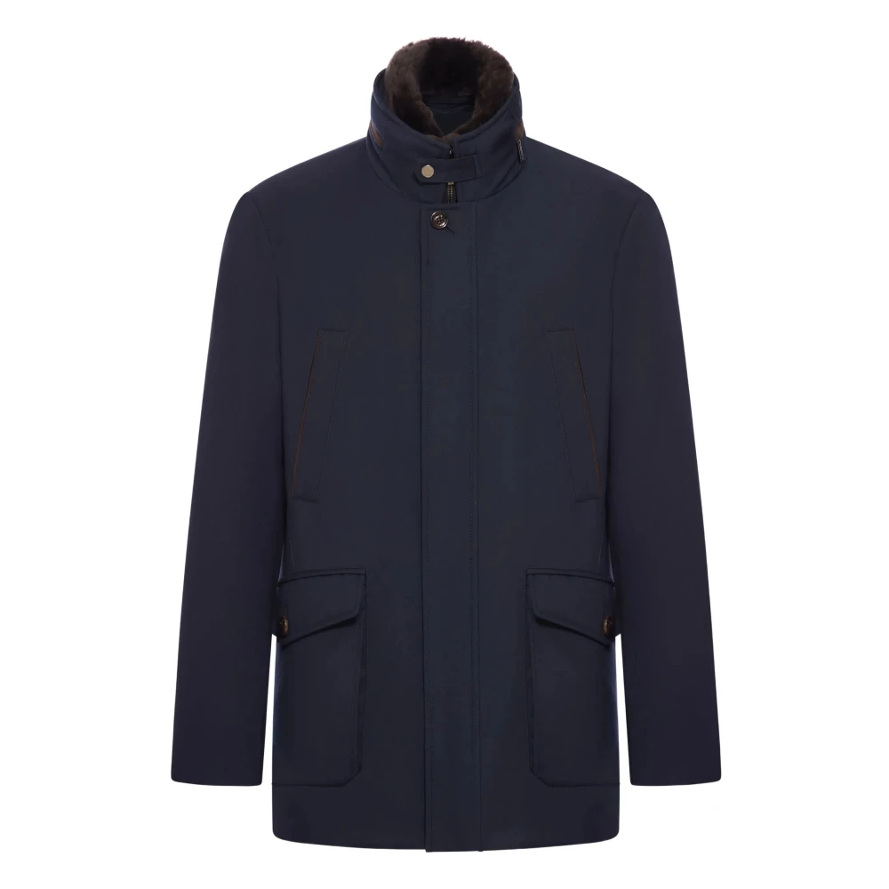 Moorer Men's Blue Drive-Pum Coat