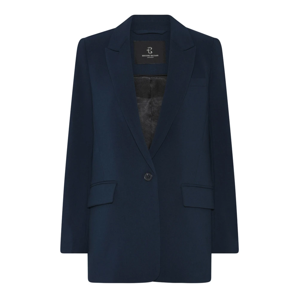Bruuns Bazaar Blue Blazers, Female, Xs, Classic Blazer With Long Sleeves And Flap Pockets