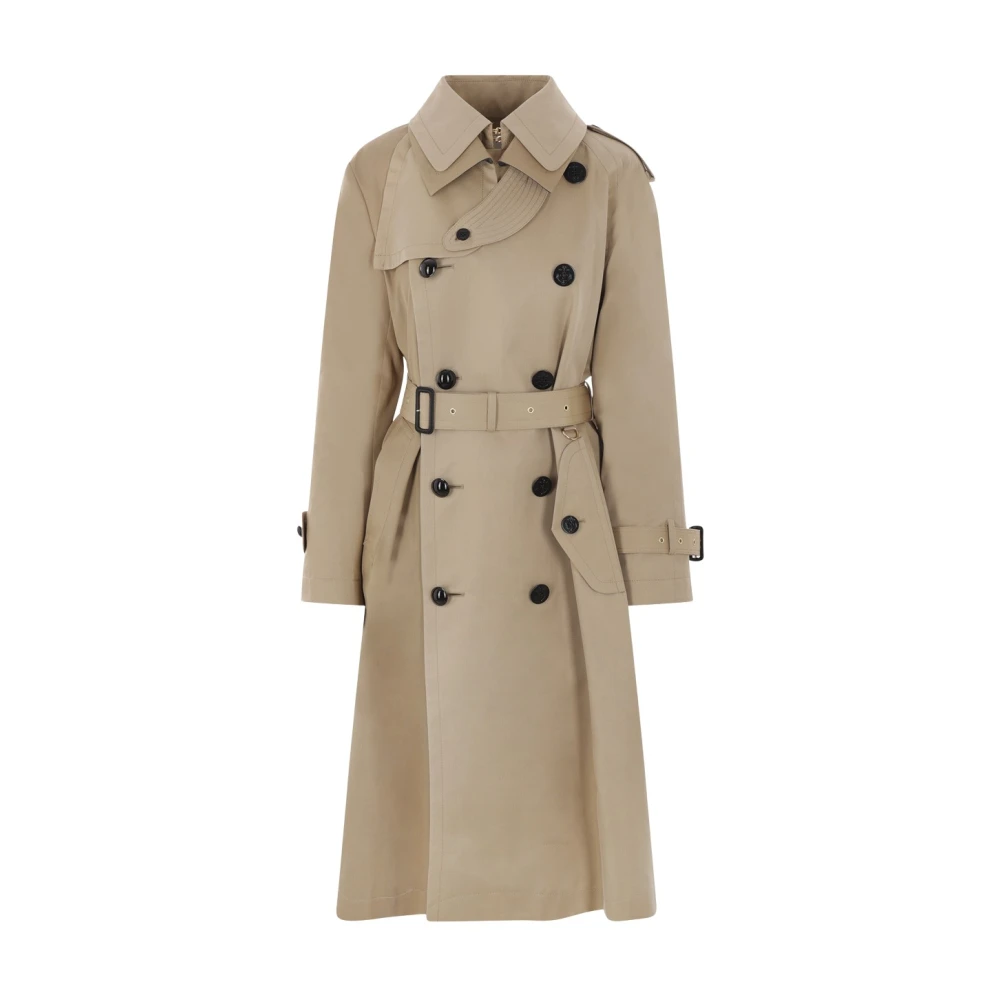 Sacai Beige Dubbelbreasted Trenchcoat Beige Dames