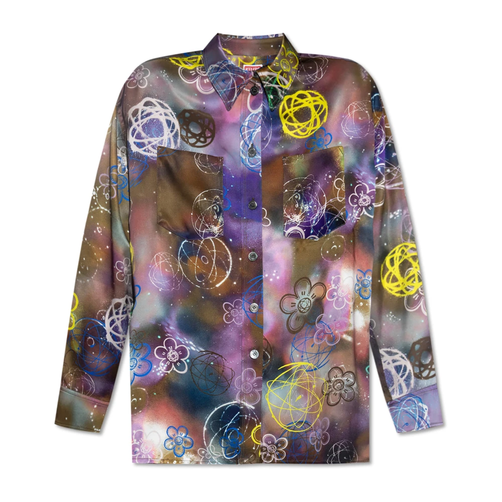 Kenzo Kvinno Multicolor Blusar & Skjortor Dam, S, Sidenskjorta