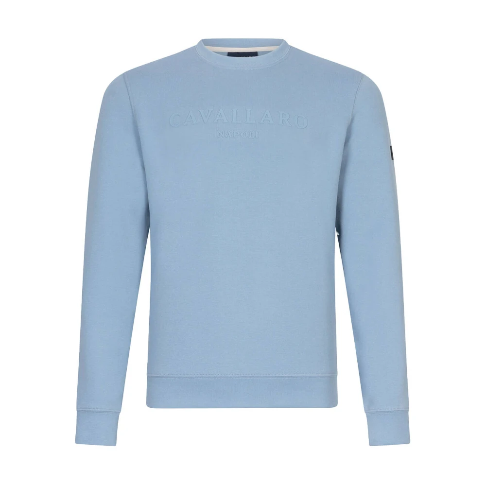 Cavallaro R Neck Sweatshirt Blue Heren