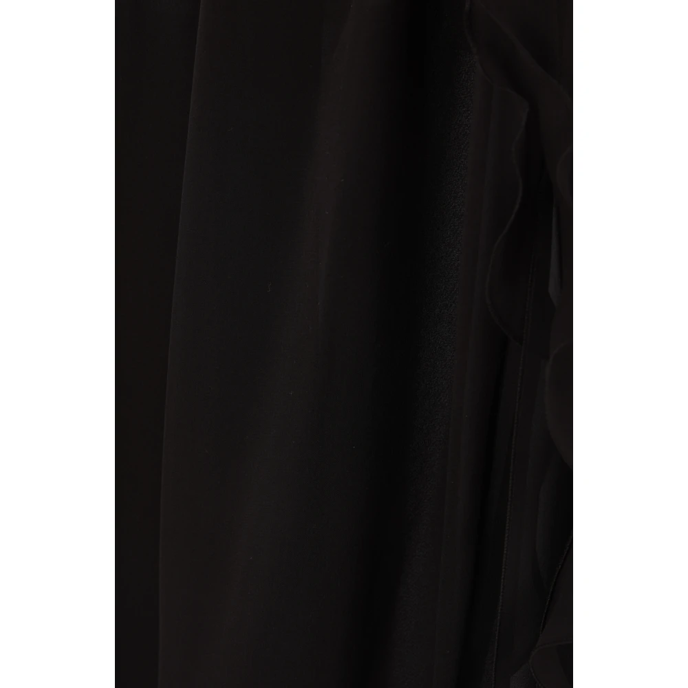 Blumarine Zwarte Zijden Georgette Asymmetrische Jurk Black Dames
