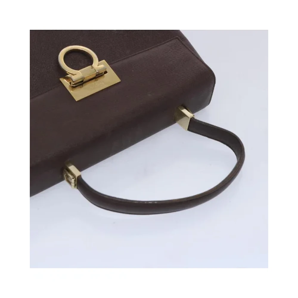 Salvatore Ferragamo Pre-owned Leather handbags Brown Dames