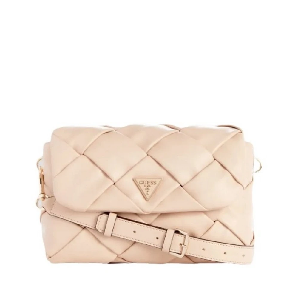 Guess Veelzijdige Beige Gewatteerde Zaina Tas Beige Dames