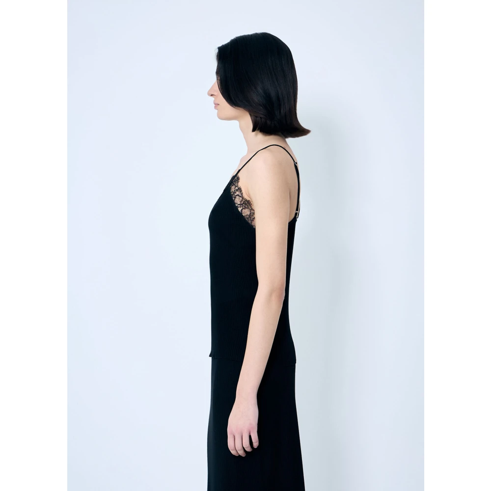 The Row Zijden Kant Tanktop Black Dames