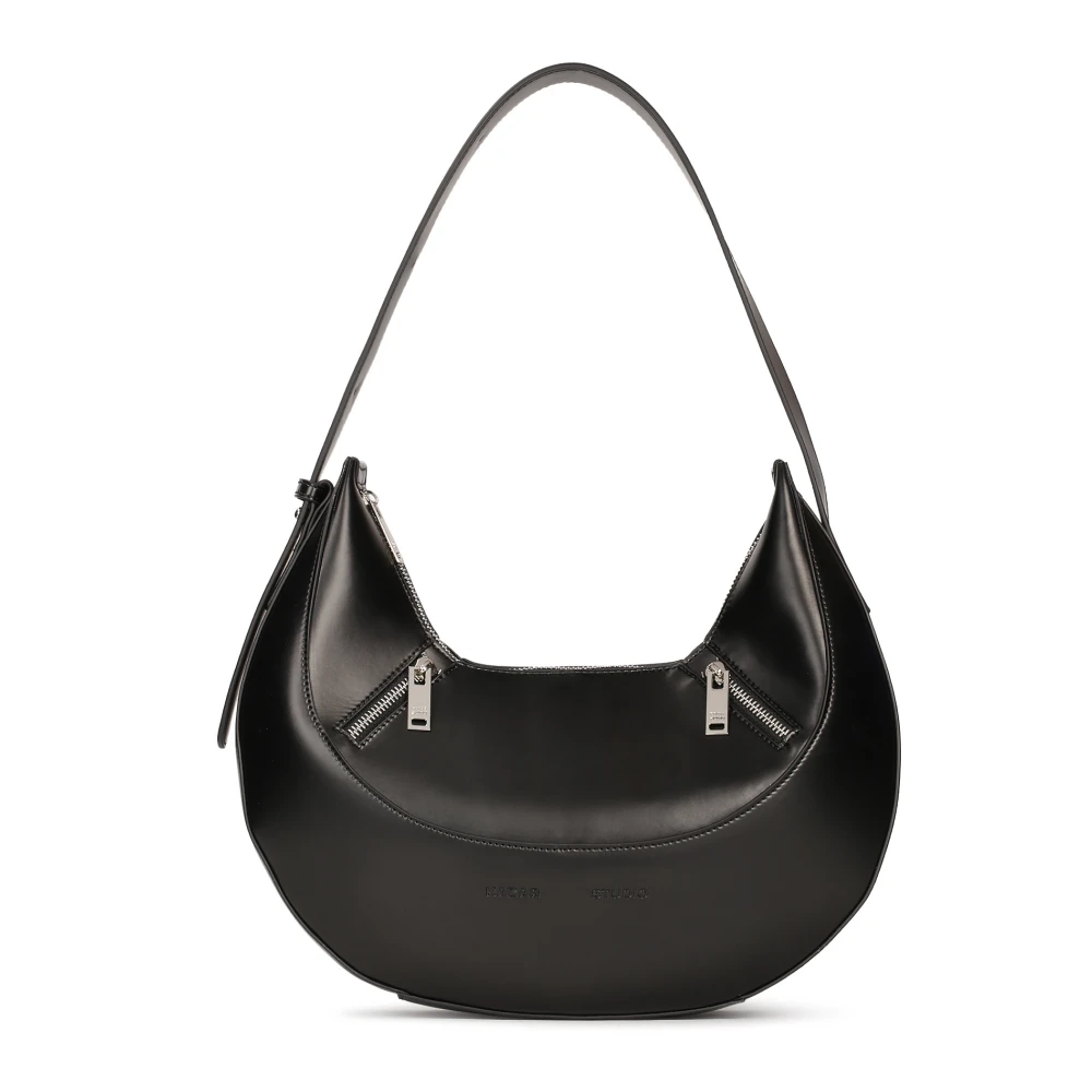 Kazar Studio Leren schoudertas met ronde vorm Black Dames