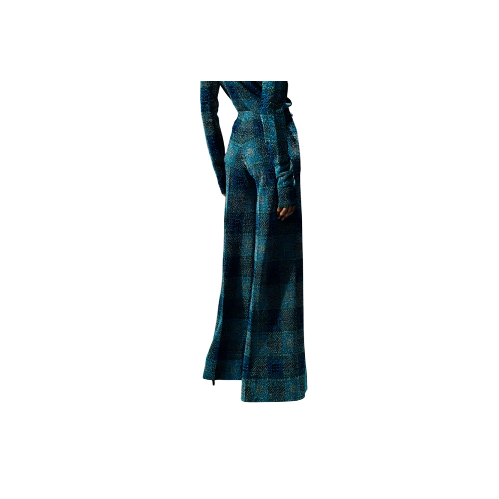 Circus Hotel Wijde Pijp Check Pixel Jacquard Broek Blue Dames