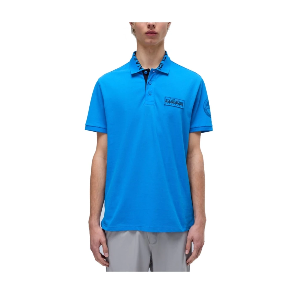 Napapijri Herren Blau Polo-Shirt Mit Kurzen Ärmeln