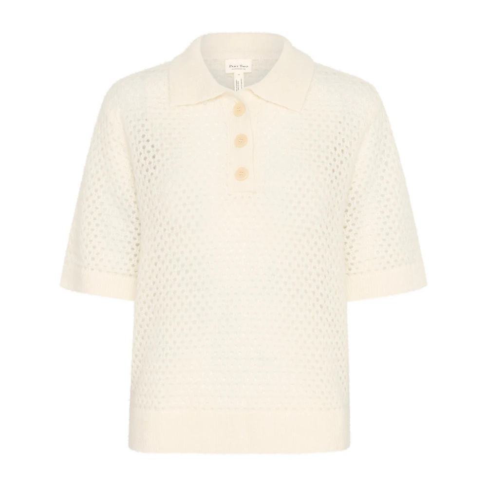 Part Two Zachte Gebreide Trui met Halve Mouwen Beige Dames