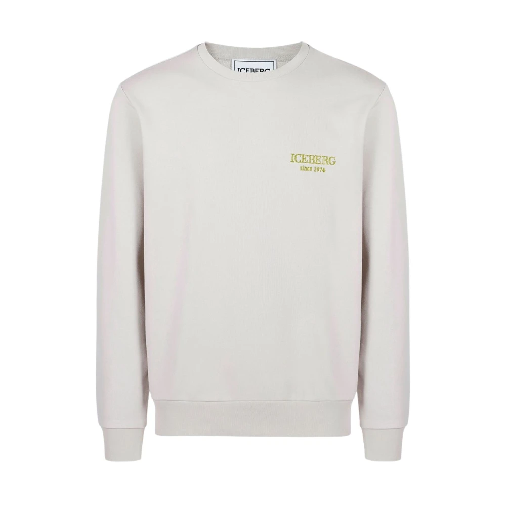 Iceberg Beige crewneck sweatshirt met geborduurd logo Beige Heren