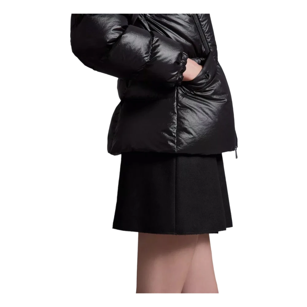 Moncler Geknoopte Korte Donsjas Black Dames
