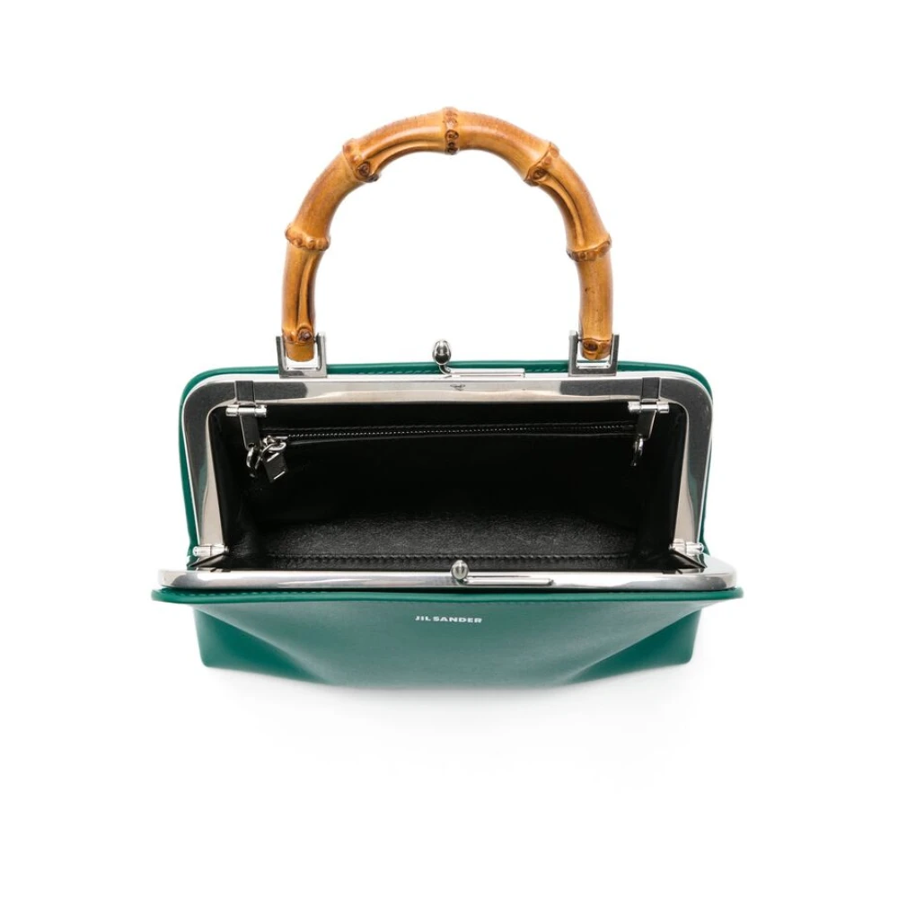 Jil Sander Smaragdgroene Kiss-Lock Handtas Green Dames