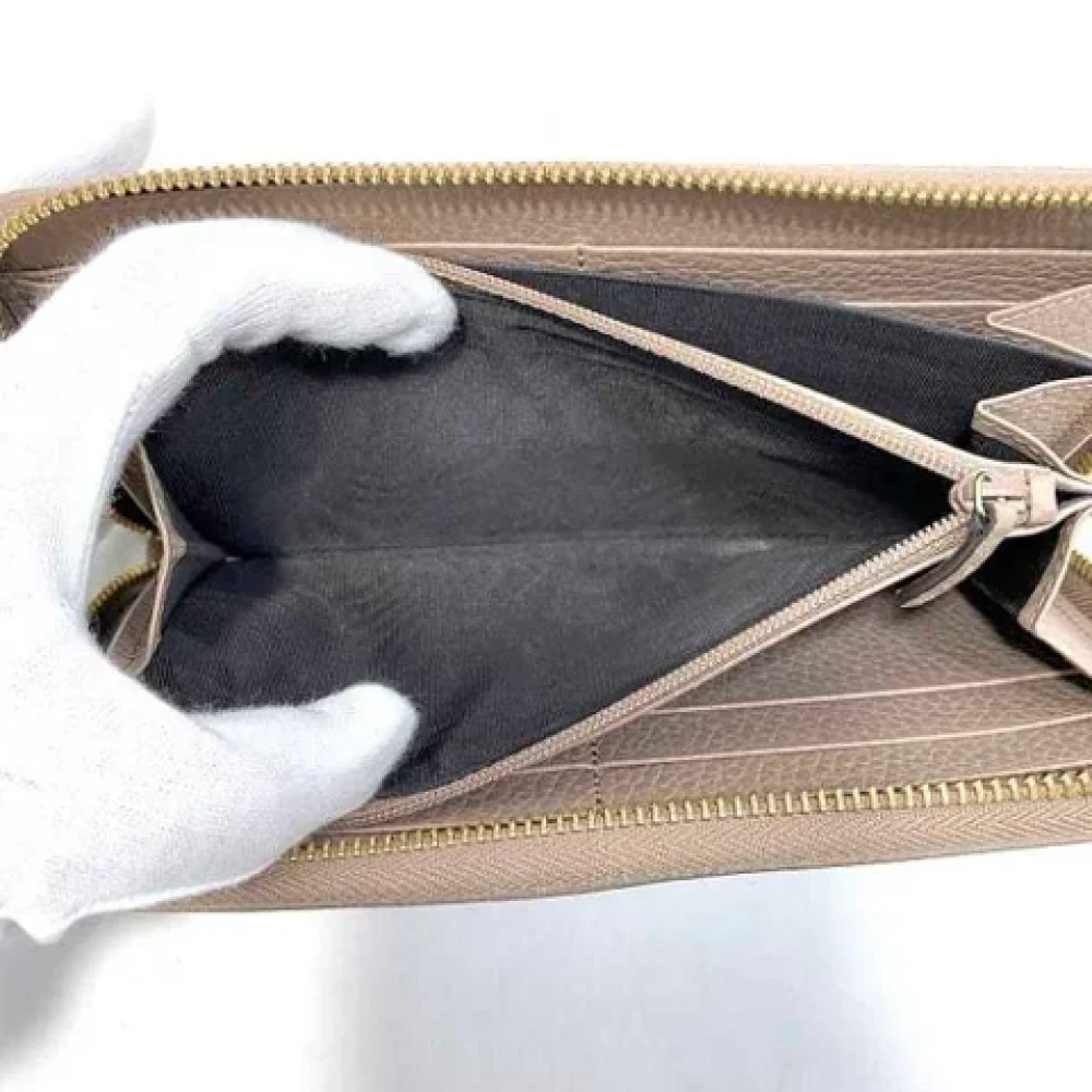 Gucci Vintage Pre-owned Leather wallets Beige Dames