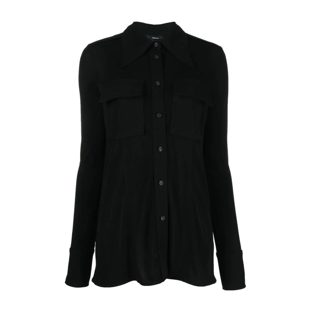 Proenza Schouler Zwarte casual shirt met lange mouwen Black Dames