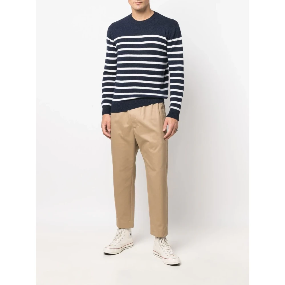 A.p.c. Gestreepte Marineblauwe Trui Blue Heren