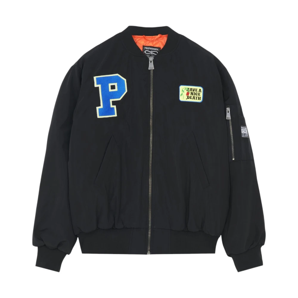 Propaganda Zwarte Bomberjack met Unieke Details Black Heren