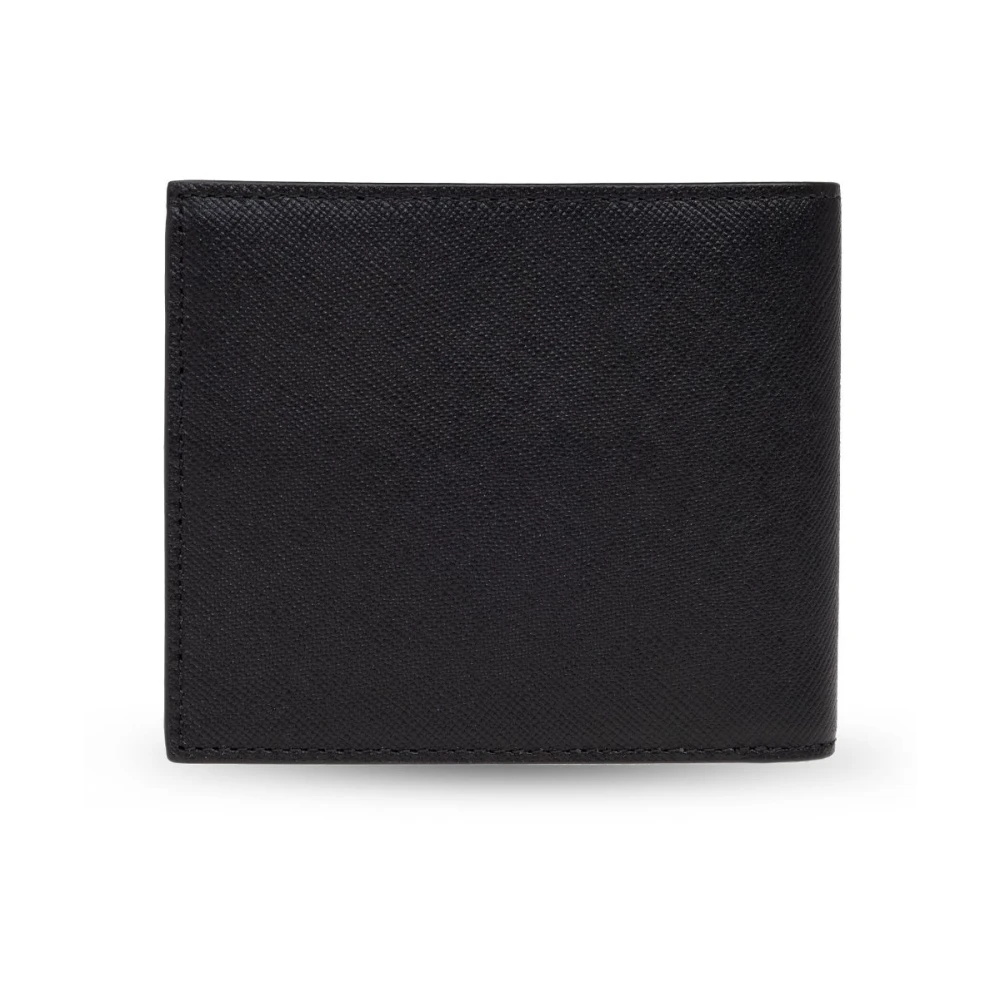 PS By Paul Smith Grafische Print Leren Portemonnee Nero Black Heren