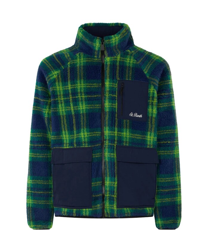 veste-sherpa-en-polaire-vert-bleu