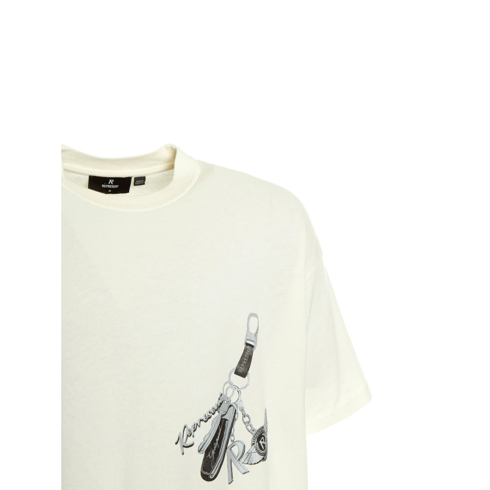 Represent Keys to the Club Graphic Oversized Tee Beige Heren