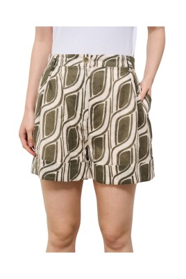 green-patterned-shorts-with-elastic-waist