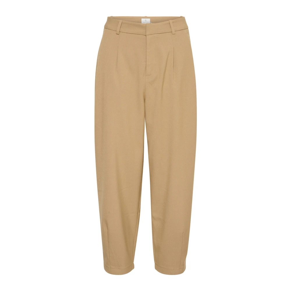 Kaffe Hoge Taille Cropped Broek Petrified Oak Brown Dames