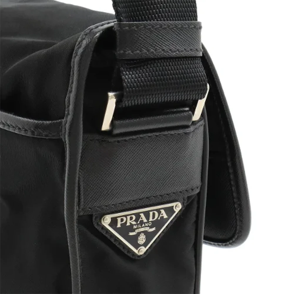 Prada Vintage Pre-owned Canvas prada-bags Black Dames