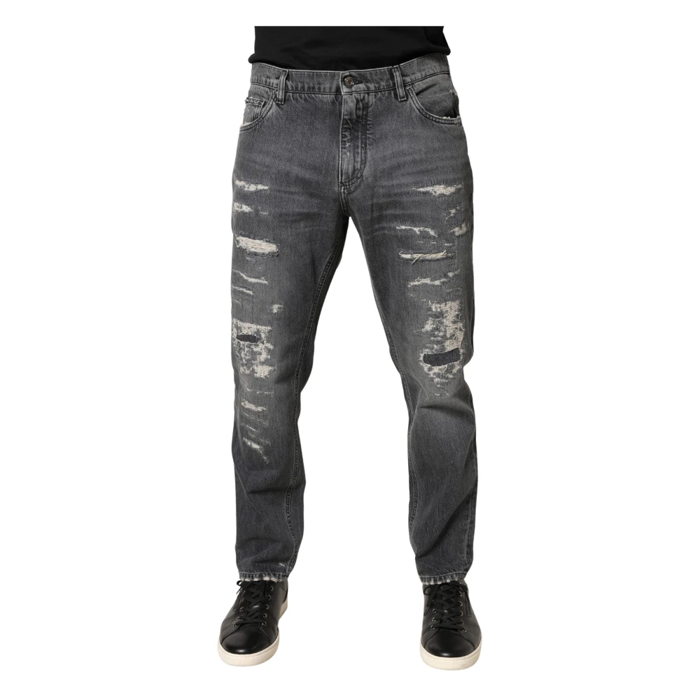 Dolce & Gabbana Mannelijk Grijs Jeans Heren, L, Katoen, Slim-Fit Jeans
