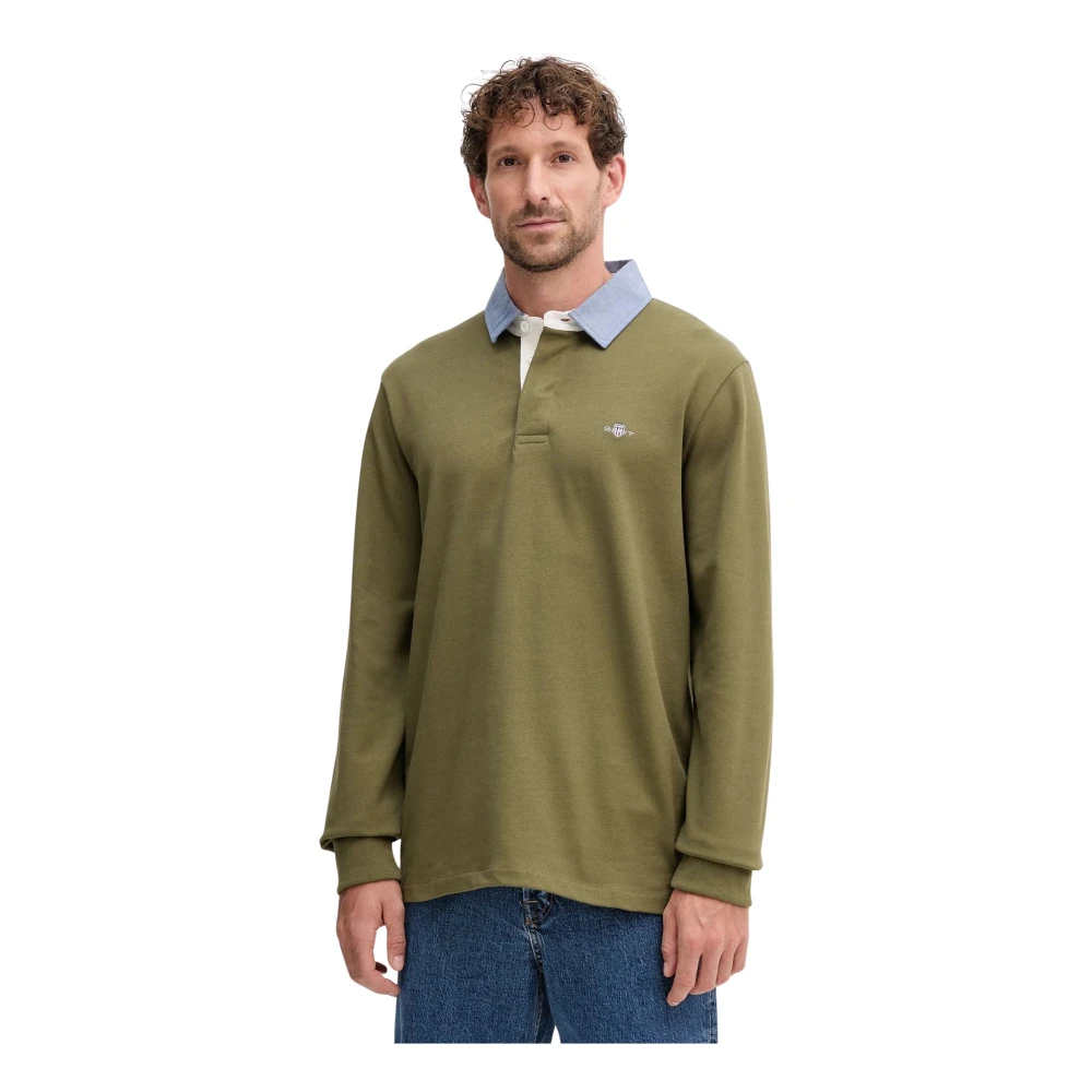 Gant Verde Polo A Maniche Lunghe - Immagine 2