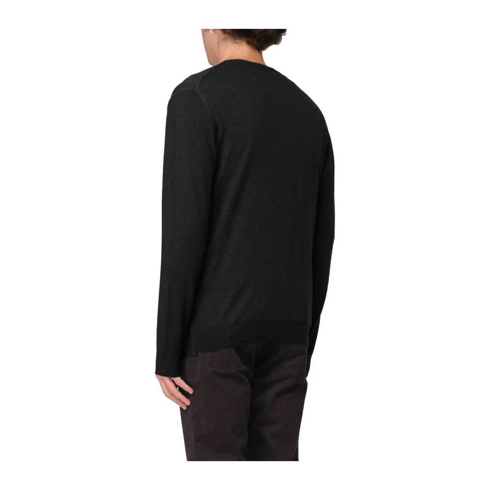 Woolrich Zwarte Gebreide Crewneck Trui Black Heren