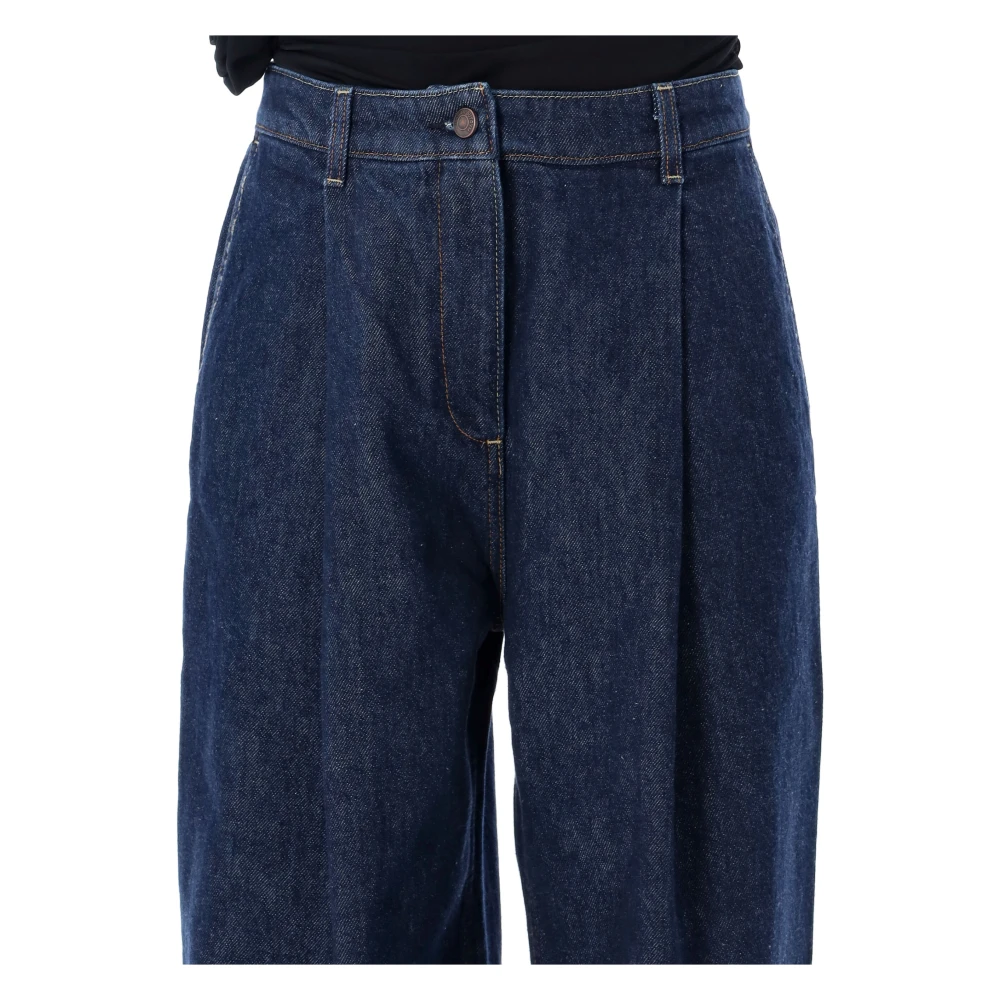 Magda Butrym Hoge taille Navy Denim Jeans Blue Dames
