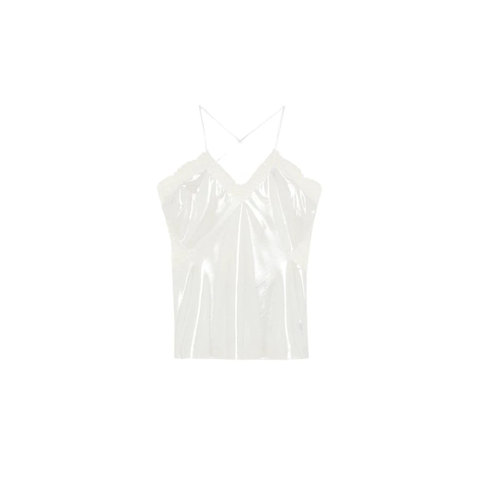 Patrizia Pepe Kvinno Vit Toppar Dam, S, Polyester, Sleeveless Top