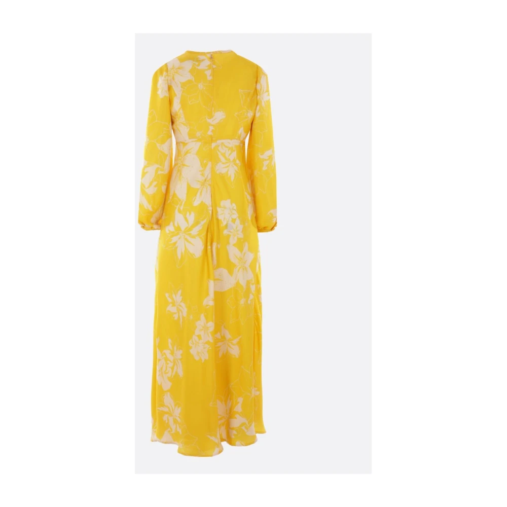 Raquel Diniz Bloemenprint Zijden Maxi Jurk Yellow Dames