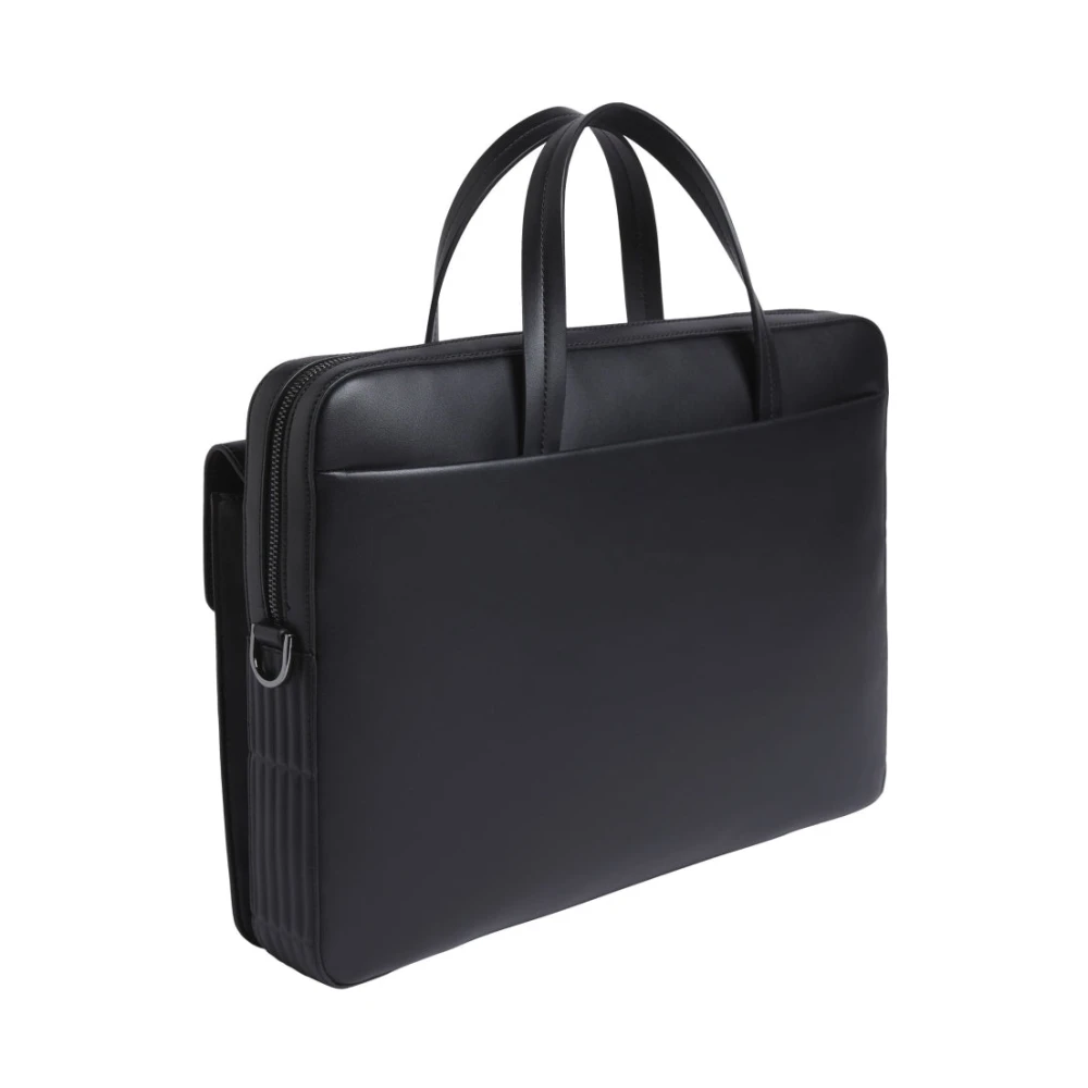 Calvin Klein Zwarte Verticale Lijnen Laptoptas Black Heren