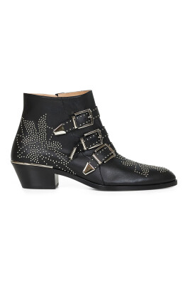 bottes-noires-a-motif-floral-et-talon-cubain