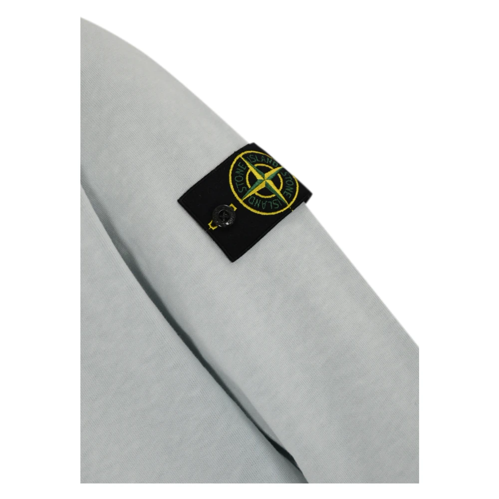 Stone Island Blauwe Katoenen Trui Vlammen Effect Blue Heren