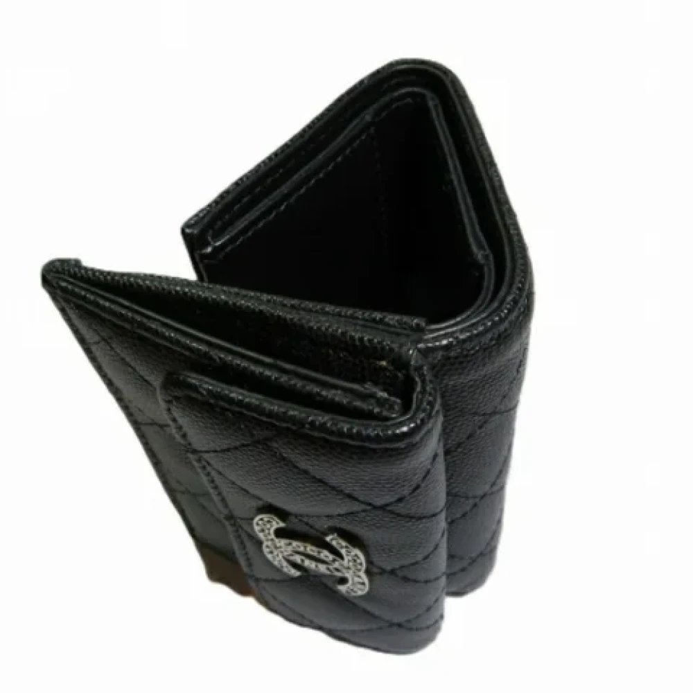 Chanel Vintage Pre-owned Leather wallets Black Dames