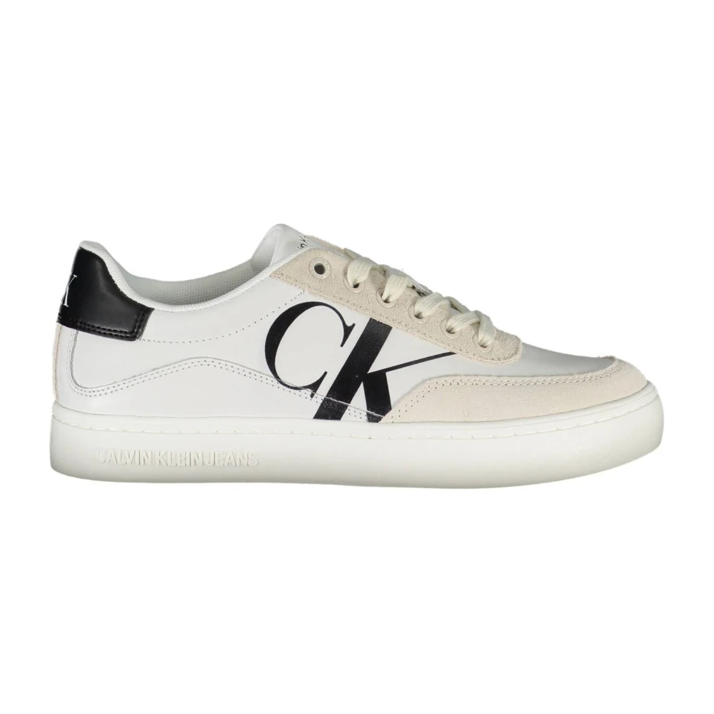 Calvin Klein Women's White Sneakers, 5 Uk, Sporty Trainers With Contrast Details