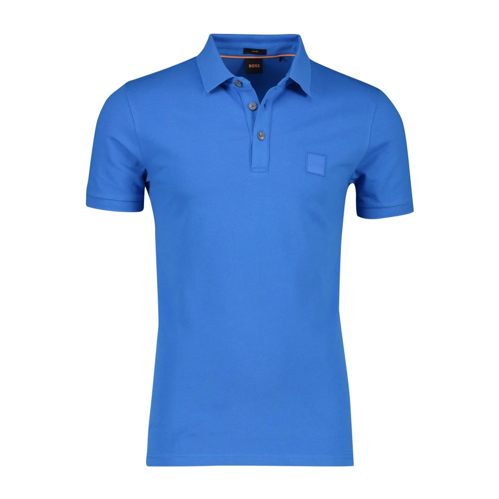 Hugo Boss Blauwe Polo Shirt Slim Fit Katoenmix Blue Heren