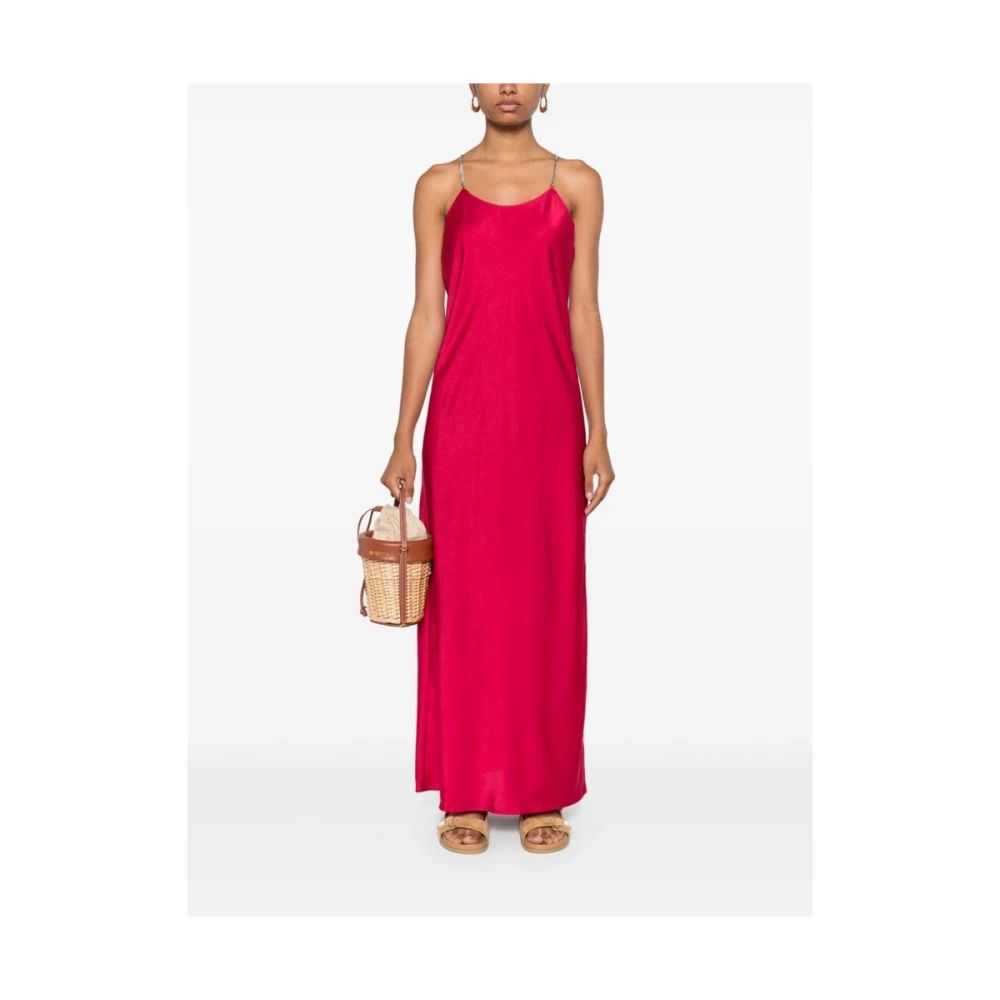 BA&SH Framboosroze Shift Jurk met Kettingdetail Pink Dames