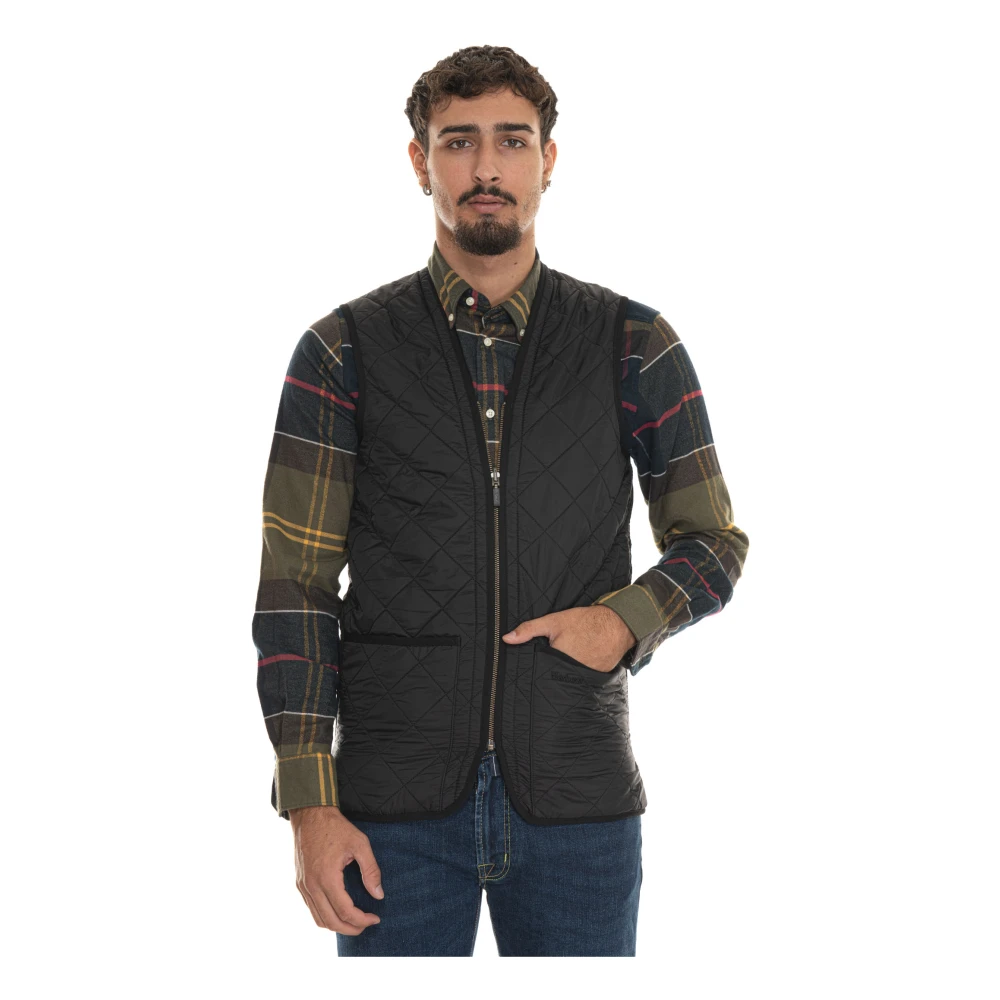 Barbour Gewatteerd Gilet met Fleece Voering Black Heren
