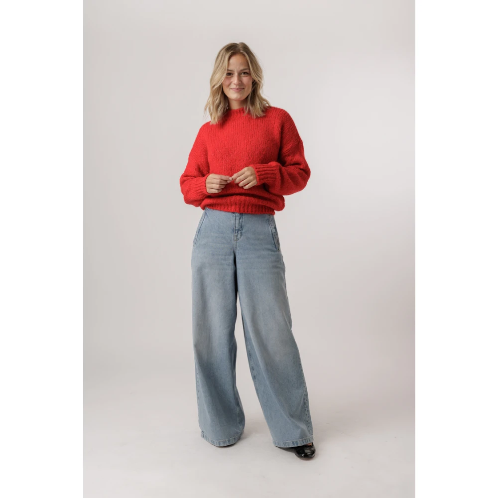 By-Bar Oversized Mohair Pullover Lipstick Red Dames
