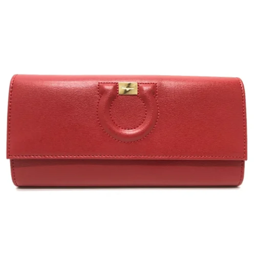 Salvatore Ferragamo Pre-owned Leather wallets Red Dames