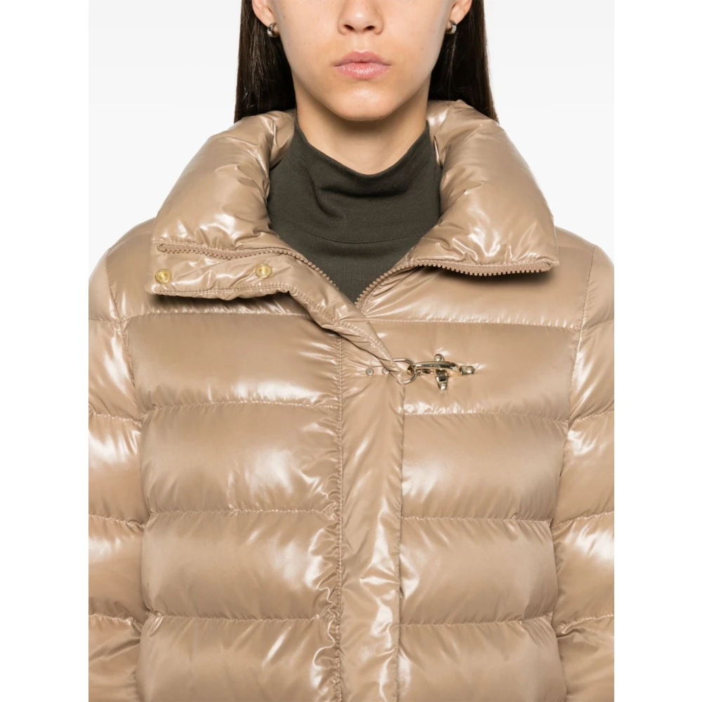 Fay Glanzende Gewatteerde Donsjas Beige Dames