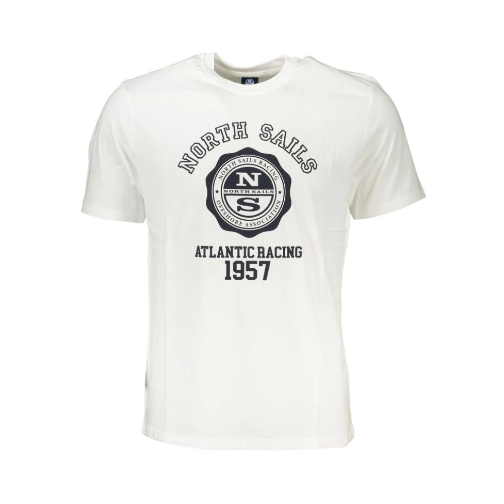 North Sails Print Logo Korte Mouw Katoenen T-Shirt White Heren